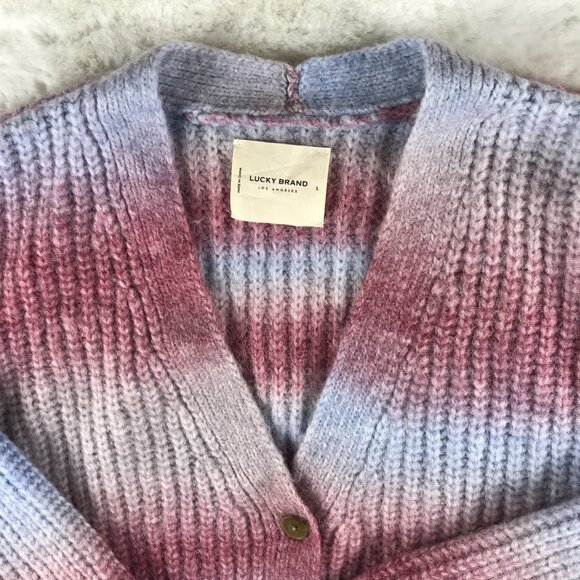 LUCKY BRAND Chunky Winter Cardigan NEW Size LARGE - Picture 5 of 9